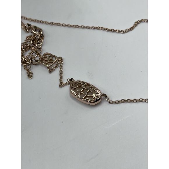 Kendra Scott Gold Plated Elisa White Iridescent Drusy Pendant Necklace - Picture 9 of 12